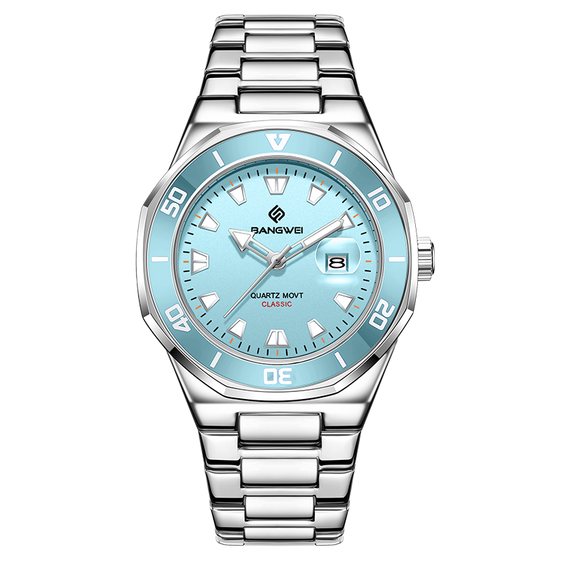 LIGE men's quartz watch with three-hand calendar movement, high-end quartz watch, water-resistant watch, top brand, stainless steel strap, zinc alloy case